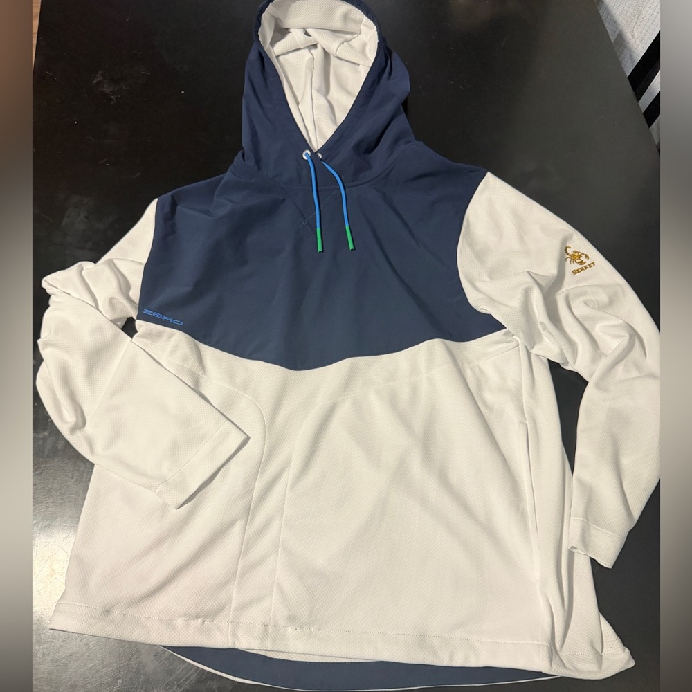 Zero Restriction Men's White / Dodger Blue Tyson Hoodie, size L.